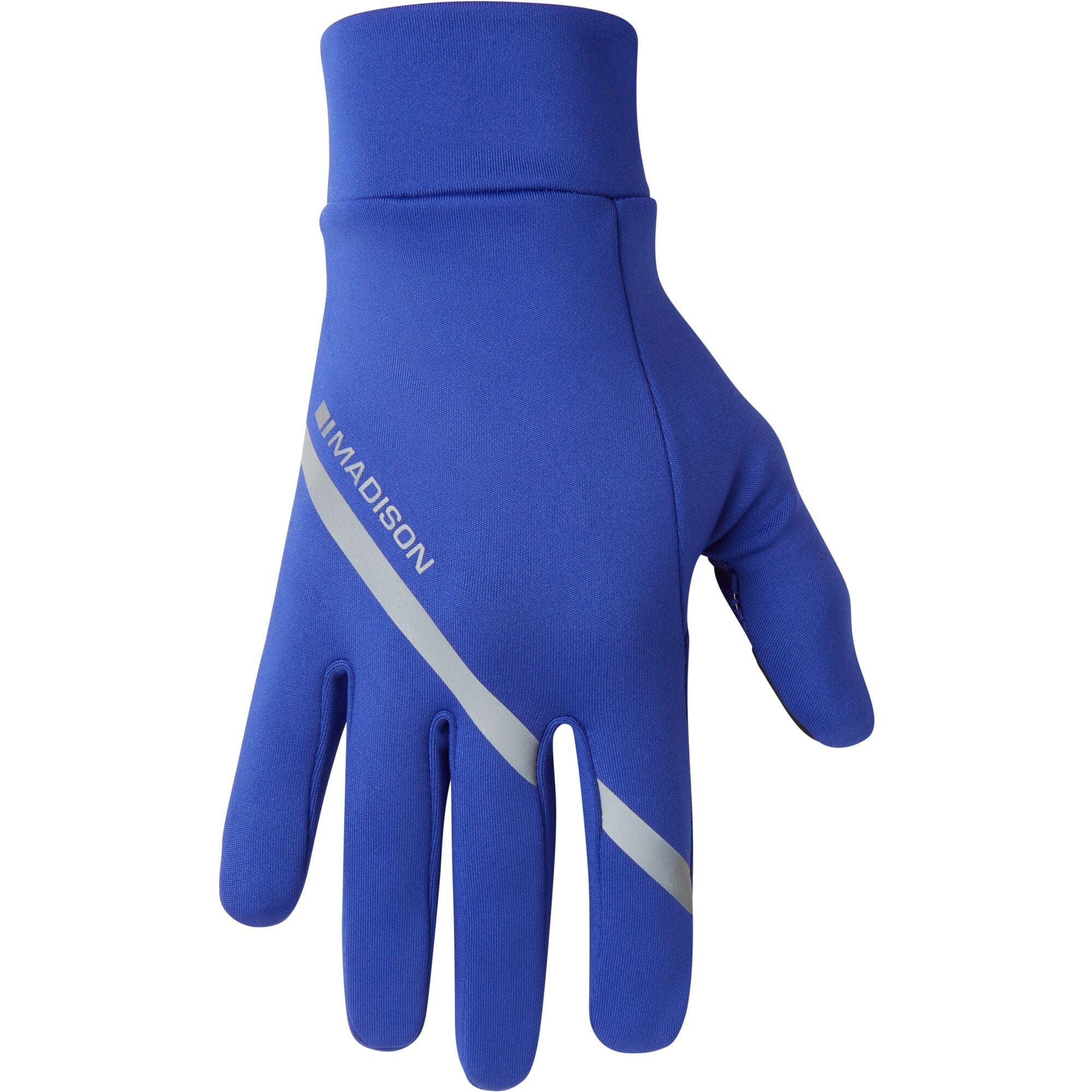 Madison Freewheel Isoler thermal gloves with touchscreen fingertips and reflective details for cold weather outdoor activities.