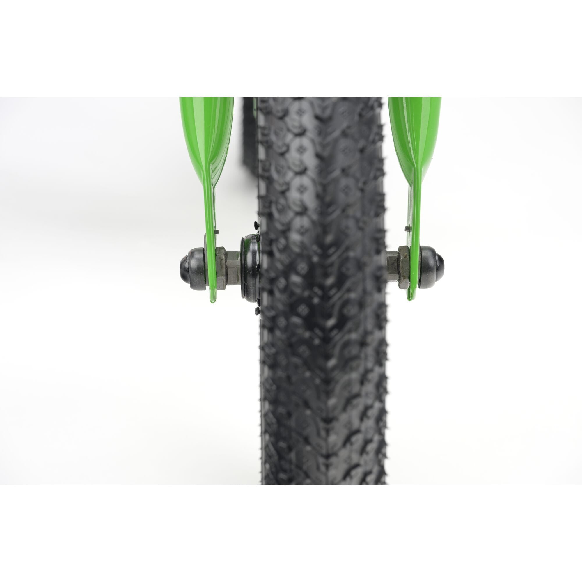 Green Ridgeback Scoot 2027 kids' balance bike for toddlers age 2+ with a sleek frame and comfortable handlebars.