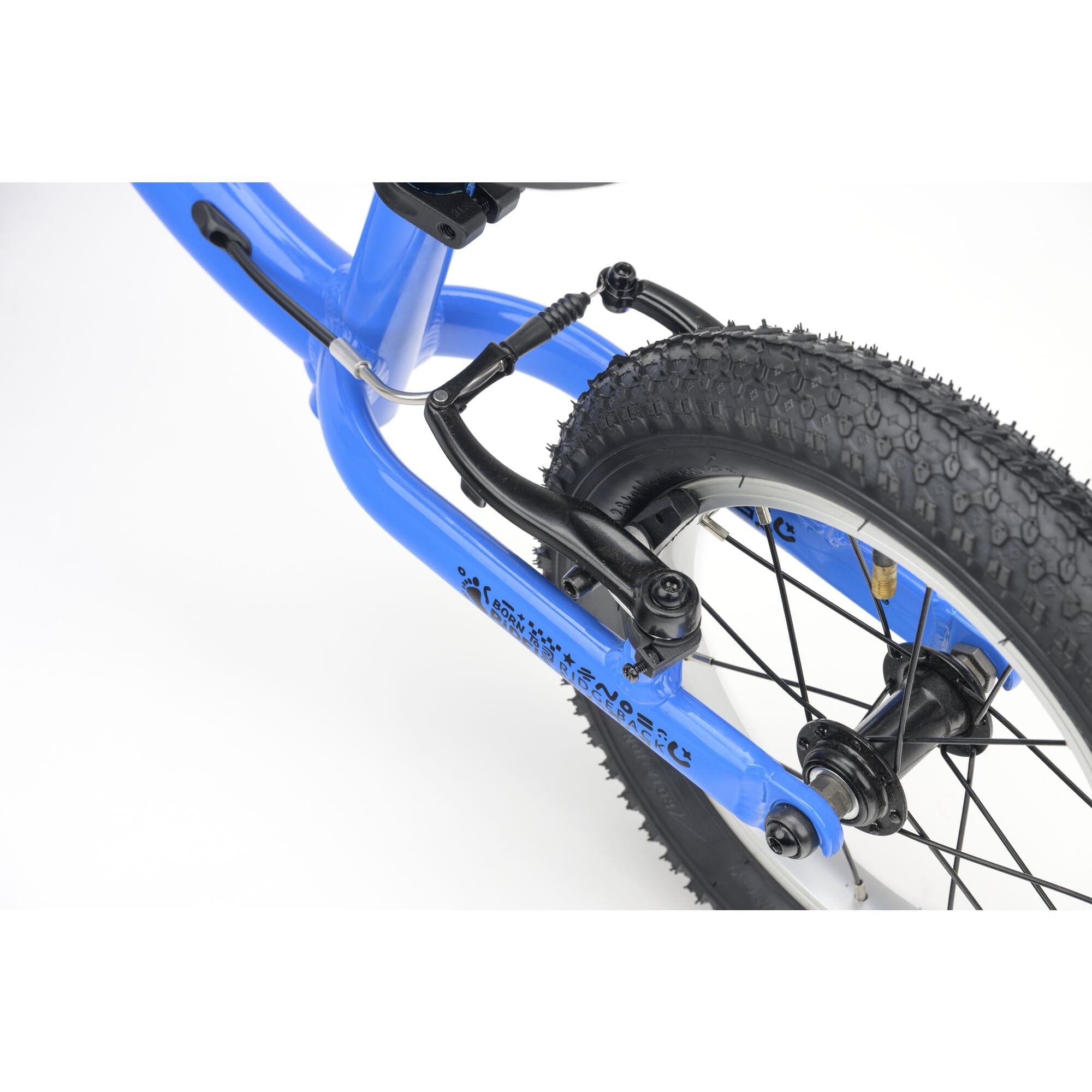 Blue Ridgeback Scoot 2027 kids balance bike for toddlers age 2+, shown with detailed frame and small handlebars designed for young children.