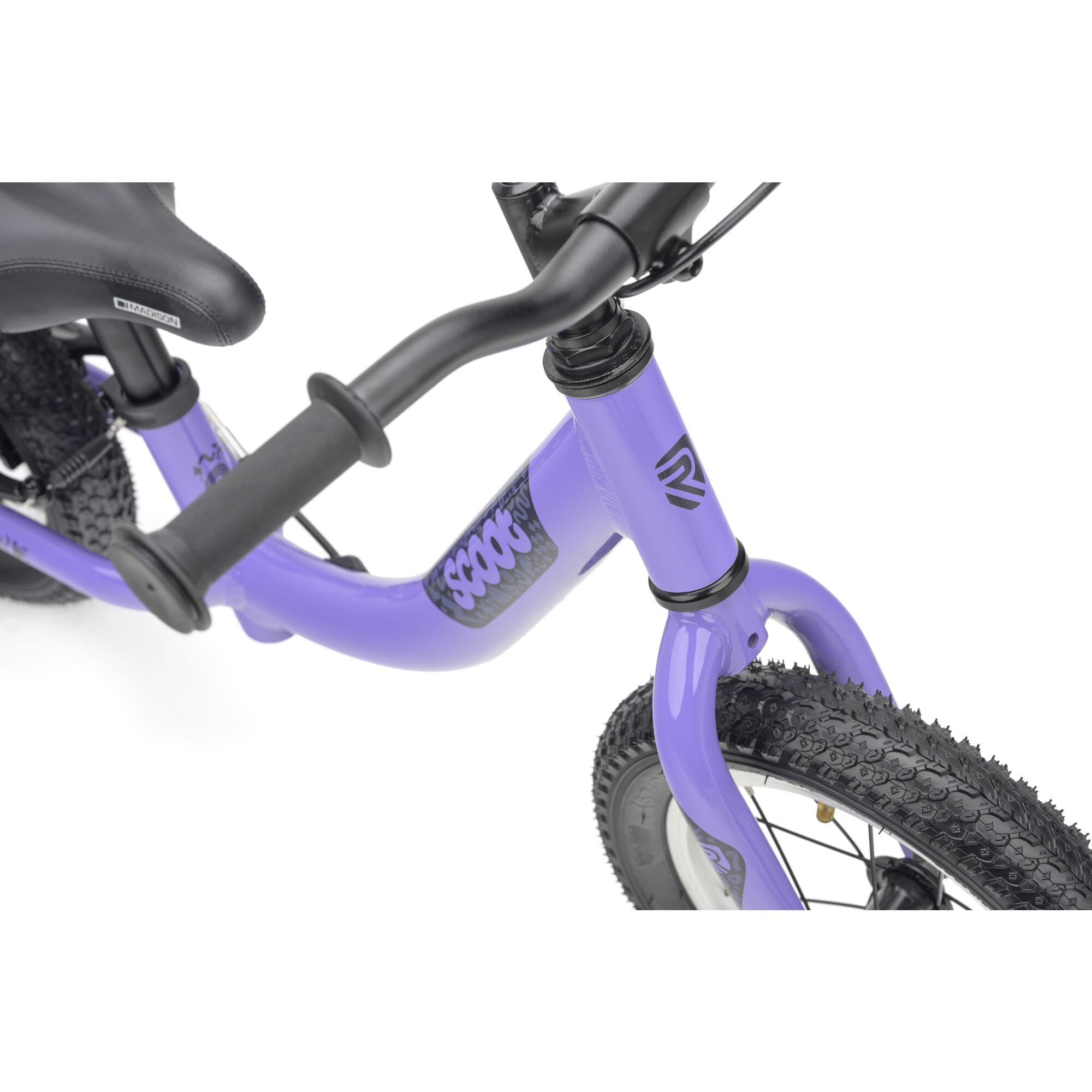 Ridgeback Scoot 2027 kids balance bike for toddlers, lilac color, with ergonomic handlebars and lightweight frame.