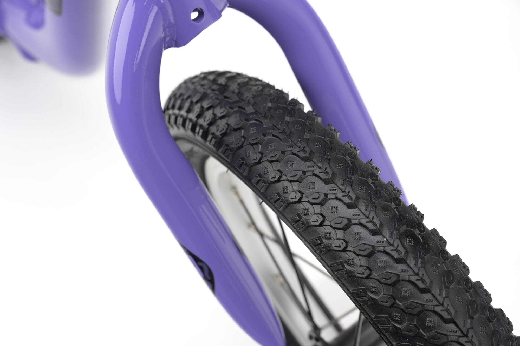 Ridgeback Scoot XL kids balance bike in lilac, 14-inch size for ages 3+, featuring a lightweight frame and beginner-friendly design.
