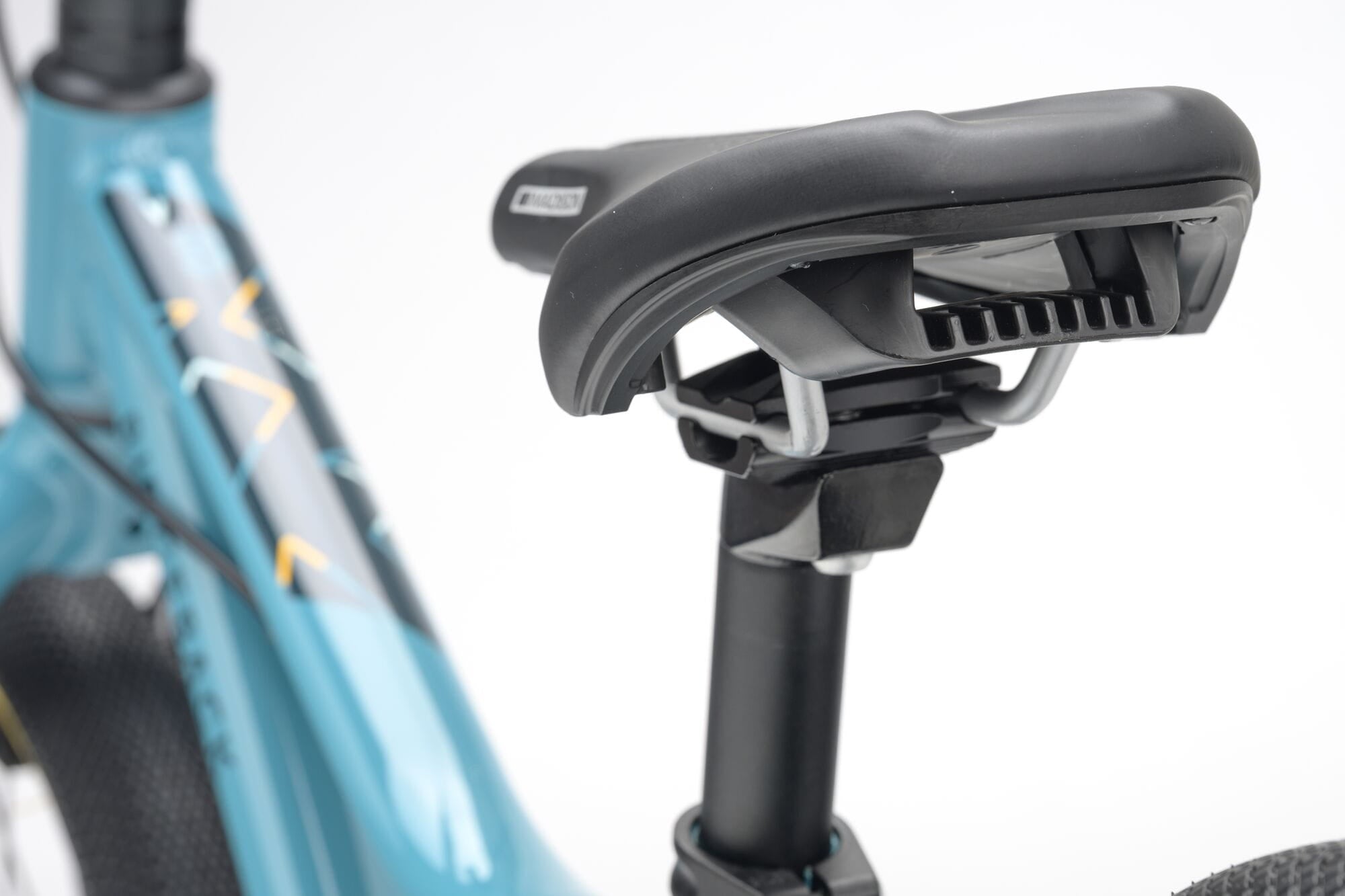 Ridgeback Dimension 16 kids' bike in teal with adjustable lightweight frame for children aged 3.5 to 6 years, detailed view