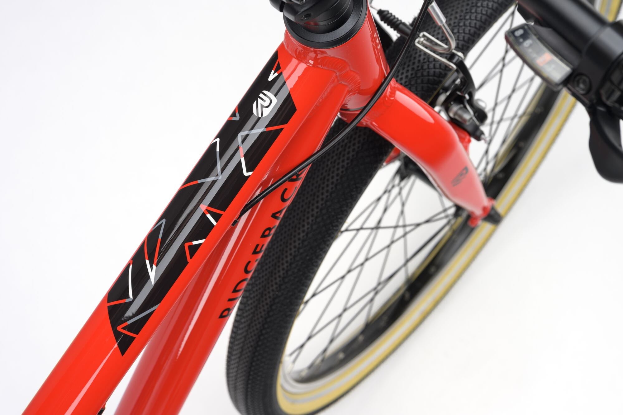 Red Ridgeback Dimension 24 Kids Bike with 8-speed Shimano gears, puncture-resistant tires, and adjustable fit for children ages 8+.