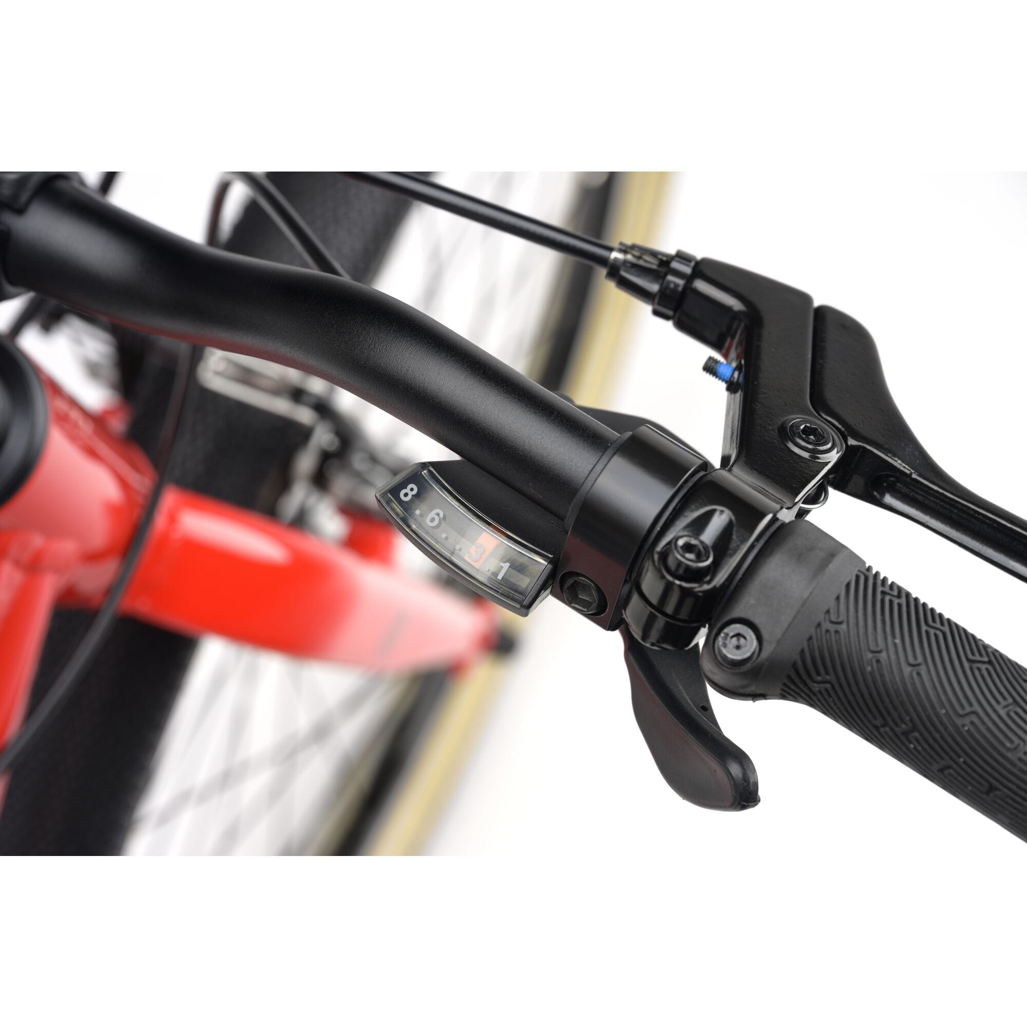 Red Ridgeback Dimension 24 Kids Bike with 8-speed Shimano gears, puncture-resistant tires, and adjustable fit for children aged 8+