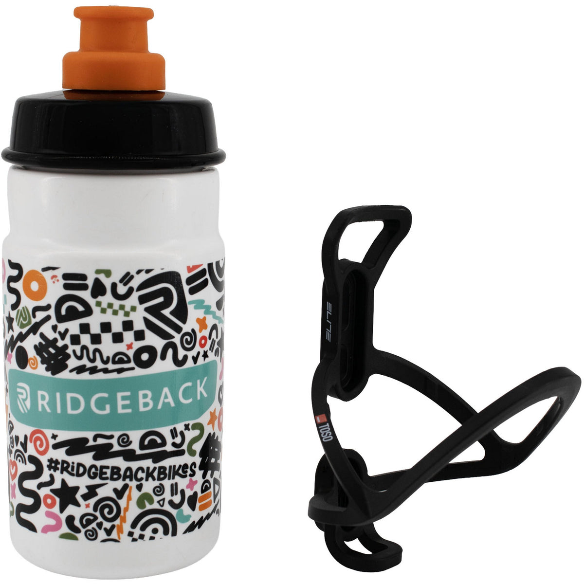 Ridgeback Kids Jet 350ml Drink Bottle & Cage for Children's Bikes - Hydration Set