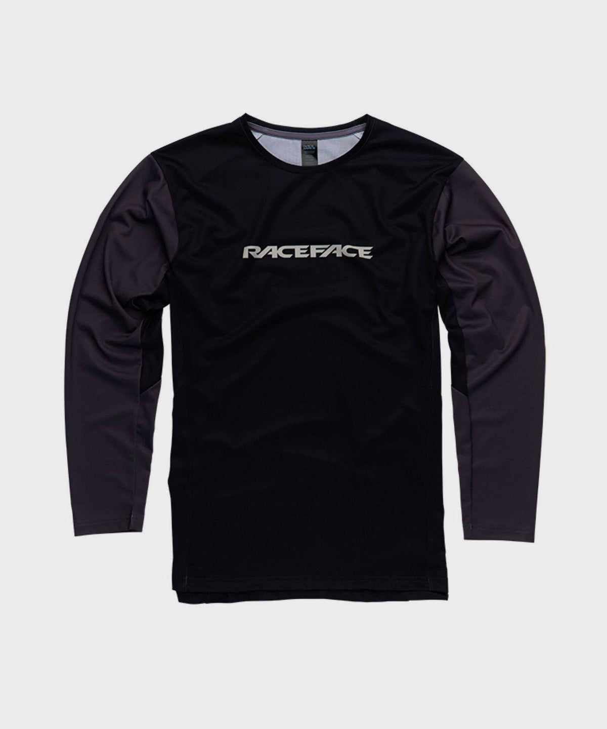 Race Face Indy long sleeve trail riding jersey with breathable mesh panels, designed for enduro and mountain biking.