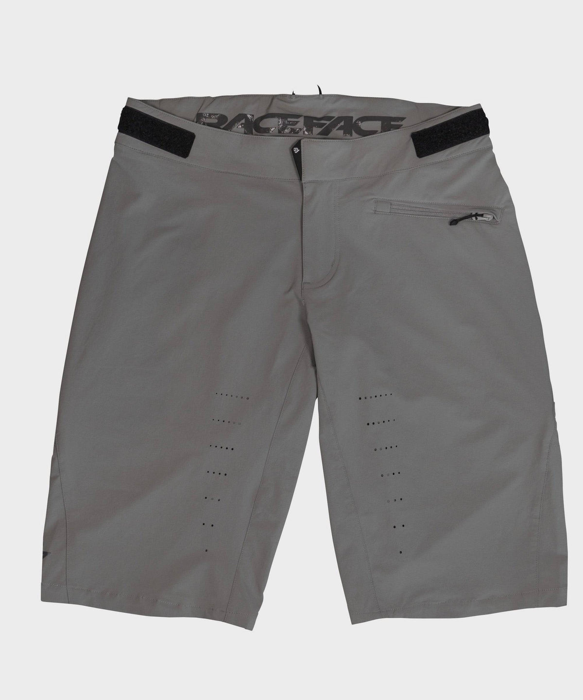 Race Face Indy Women's All-Mountain Shorts 2021 with venting and adjustable waistband, shown on a model in outdoor setting