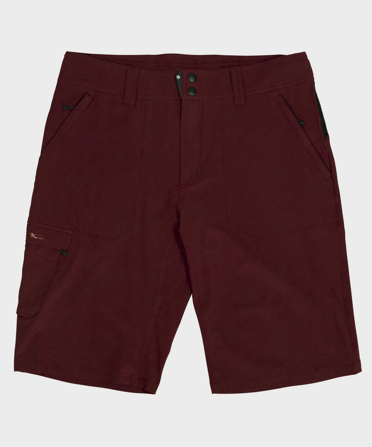 Lightweight Race Face Trigger MTB riding shorts with adjustable waistband, breathable fabric, designed for mountain biking comfort.