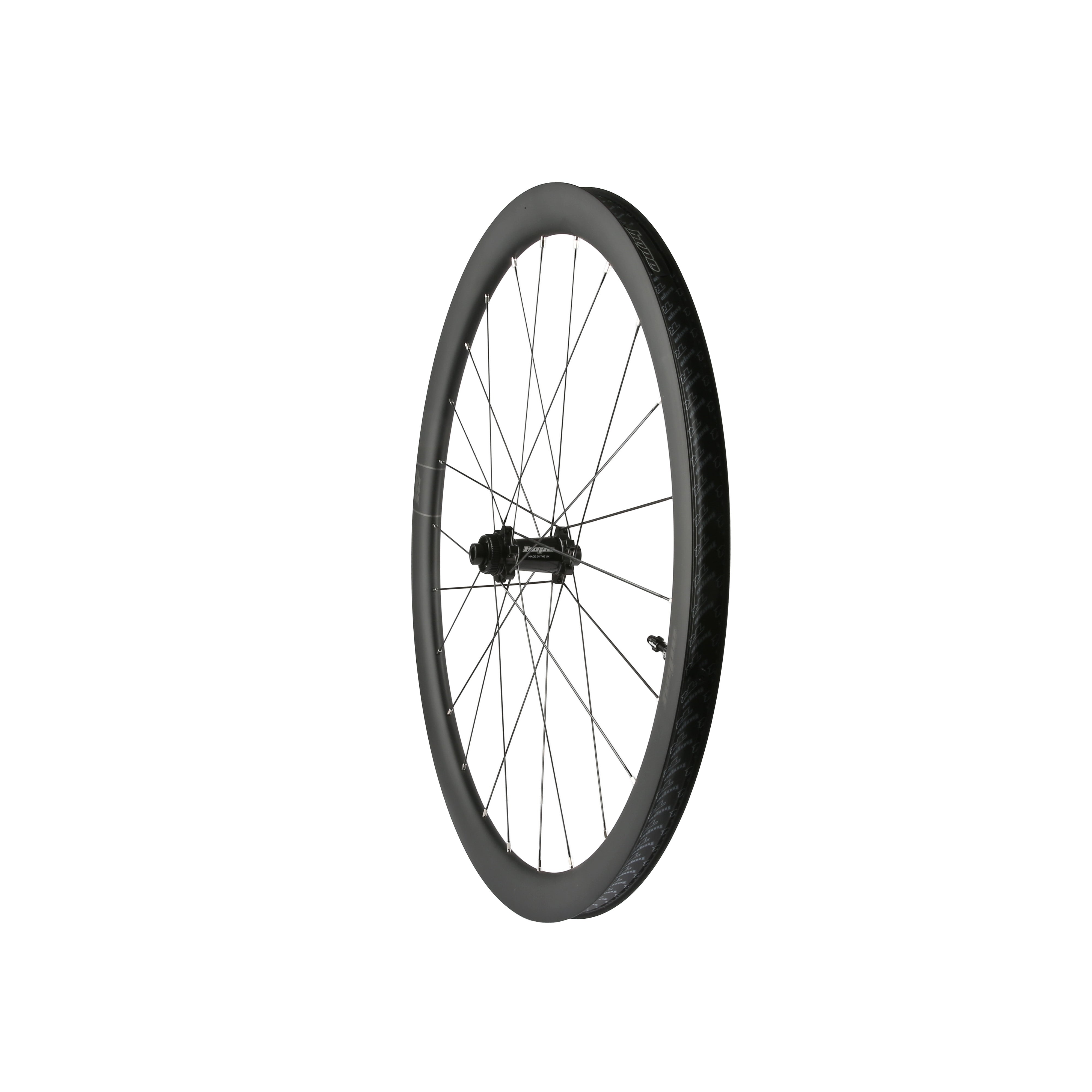 Hope RX40 Carbon Gravel Wheelset 700C with black finish, front wheel, tubeless-ready, 24H Pro 5, S-Pull Centrelock disc brakes