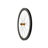 Hope RX40 Carbon Gravel Rear Wheel with orange rim, tubeless-ready hub, 24H, and Pro 5 Centrelock S-Pull brake compatibility.
