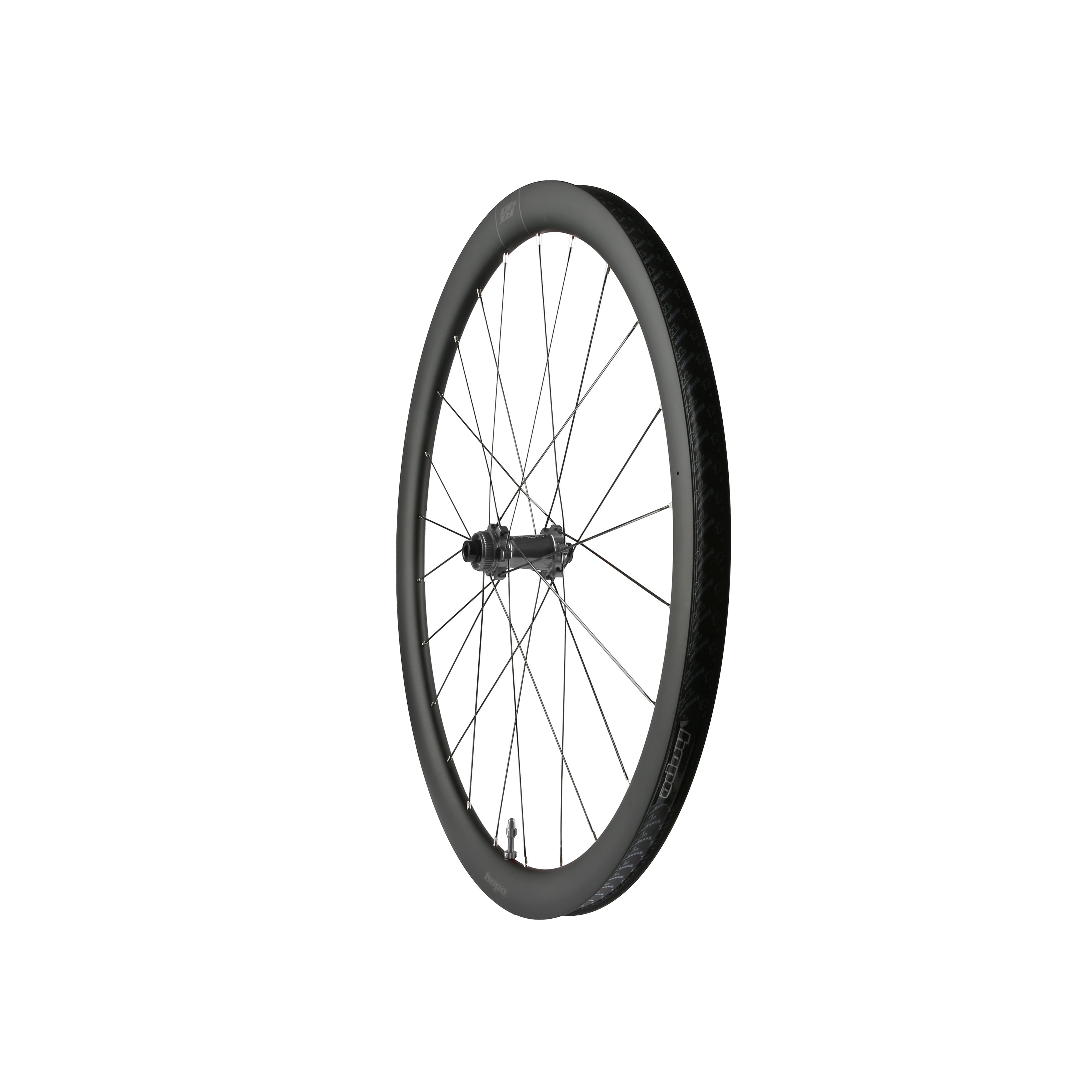 Hope RX40 Carbon Gravel Rear Wheel with Pro 5 Centrelock, tubeless-ready hub and 24H spoke configuration, shown with a smoked rim.