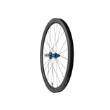 Hope RX40 Carbon Gravel Rear Wheel with blue rim, tubeless-ready hub, 24H Pro 5 Centerlock, S-Pull brake compatibility.