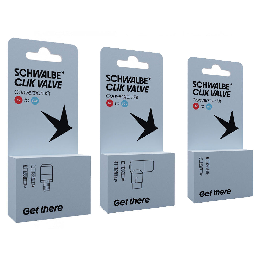 Schwalbe Clik Valve Presta to SCV Retail Pack of 25