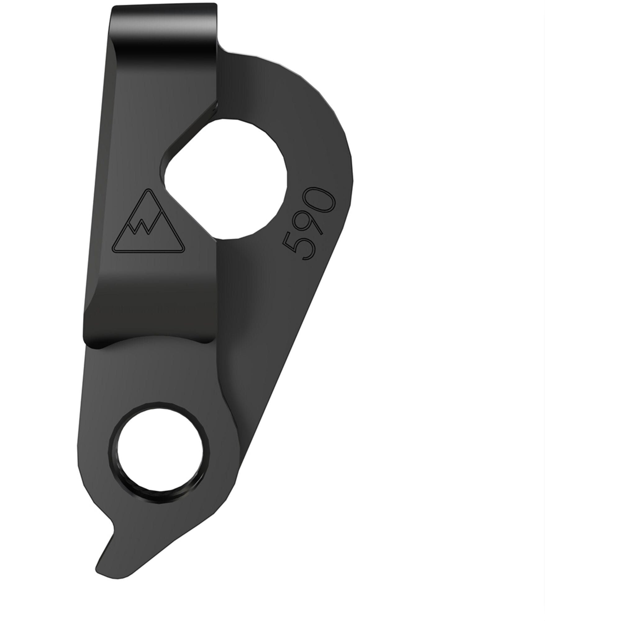Wheels Manufacturing Replaceable Derailleur Hanger 590 for Specialized Demo 8 mountain bike, visible with mounting holes and branding.