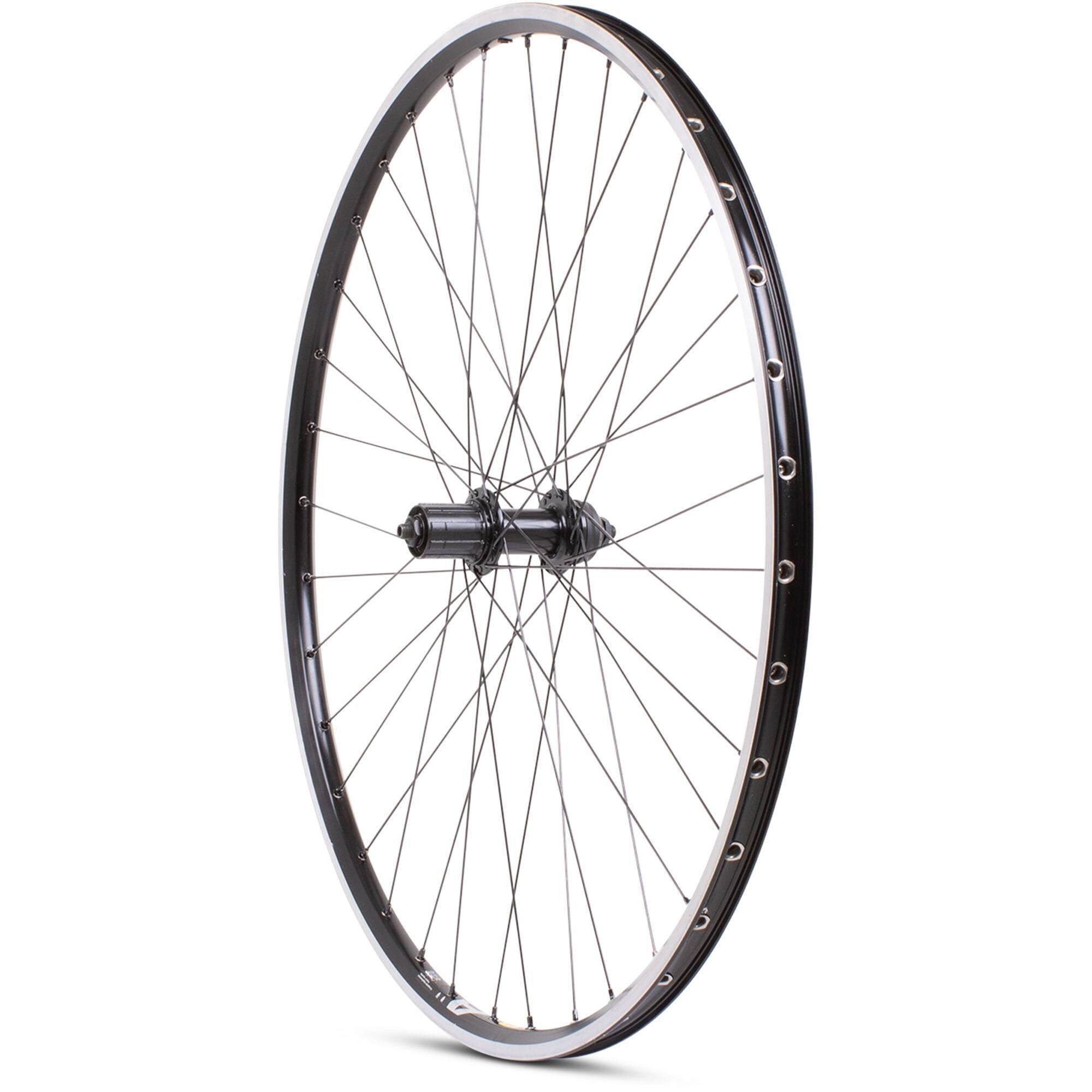 M Part Wheels hybrid/touring rear QR disc wheel with Shimano QC400 hub and Mavic A319 700C rim, suitable for cycling components.