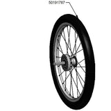 Thule 18-inch wheel assembly with tire for Chinook 1 and 2 stroller, rear replacement accessory.