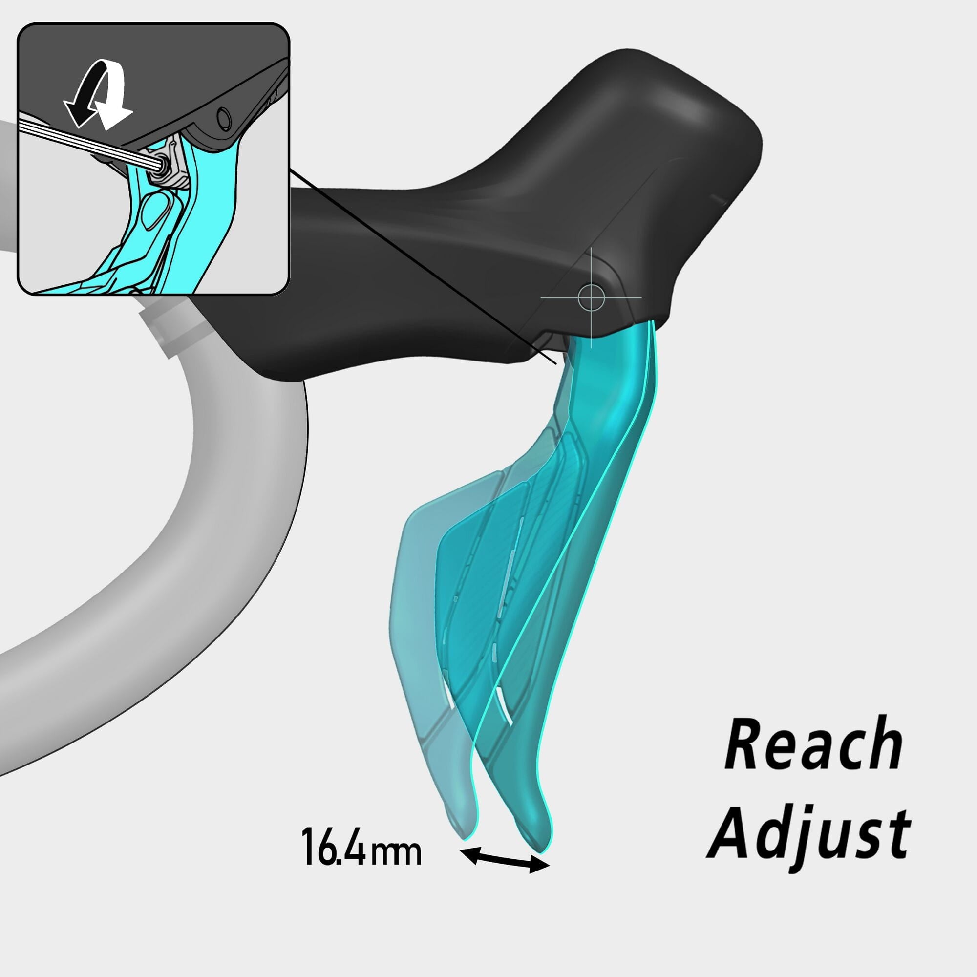 Shimano GRX ST-RX715 right-hand 12-speed wireless Di2 hydraulic STI lever for gravel bikes, showing the ergonomic shifter design.
