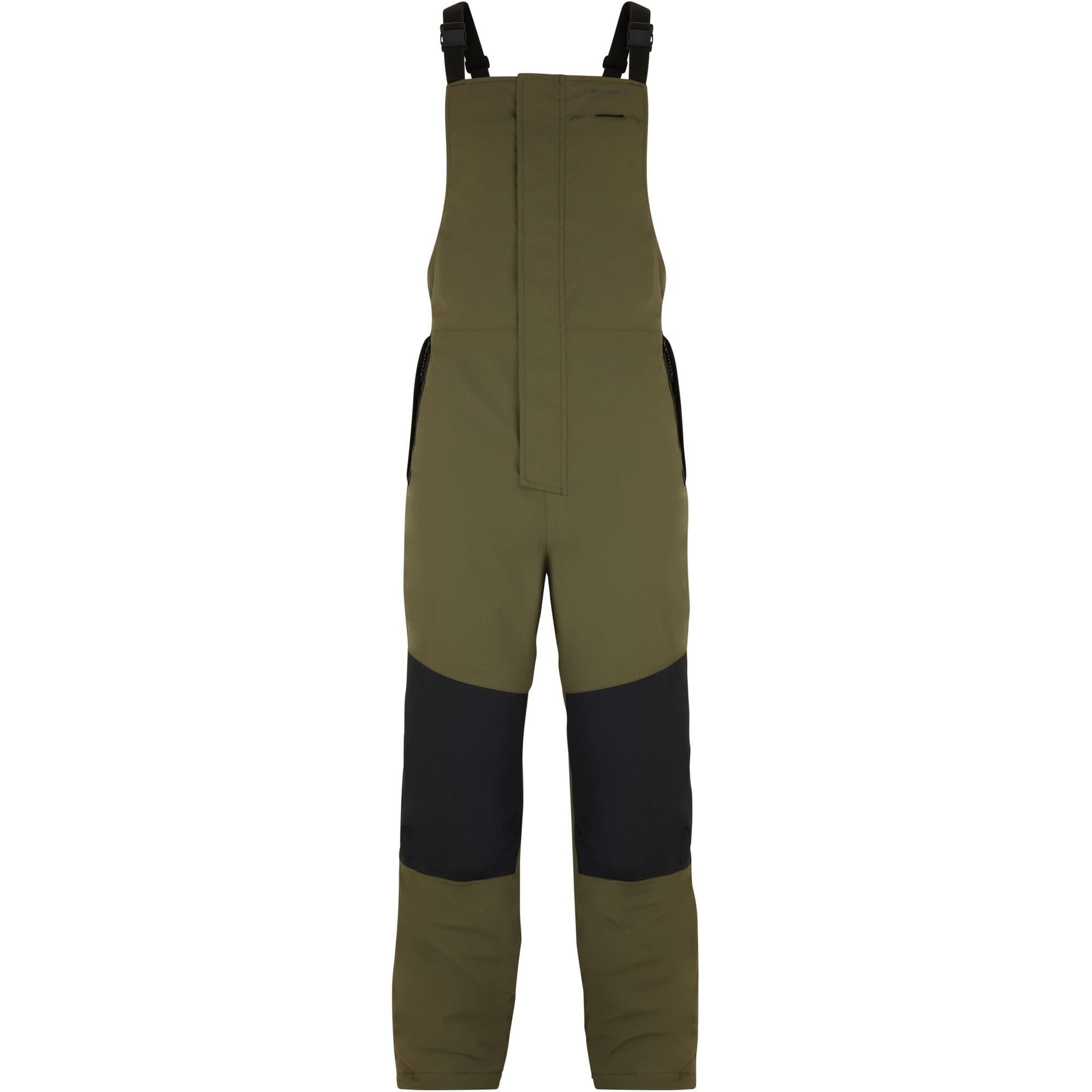 Madison thermal salopettes for men with Primaloft insulation, waterproof and breathable outdoor clothing, shown in black.