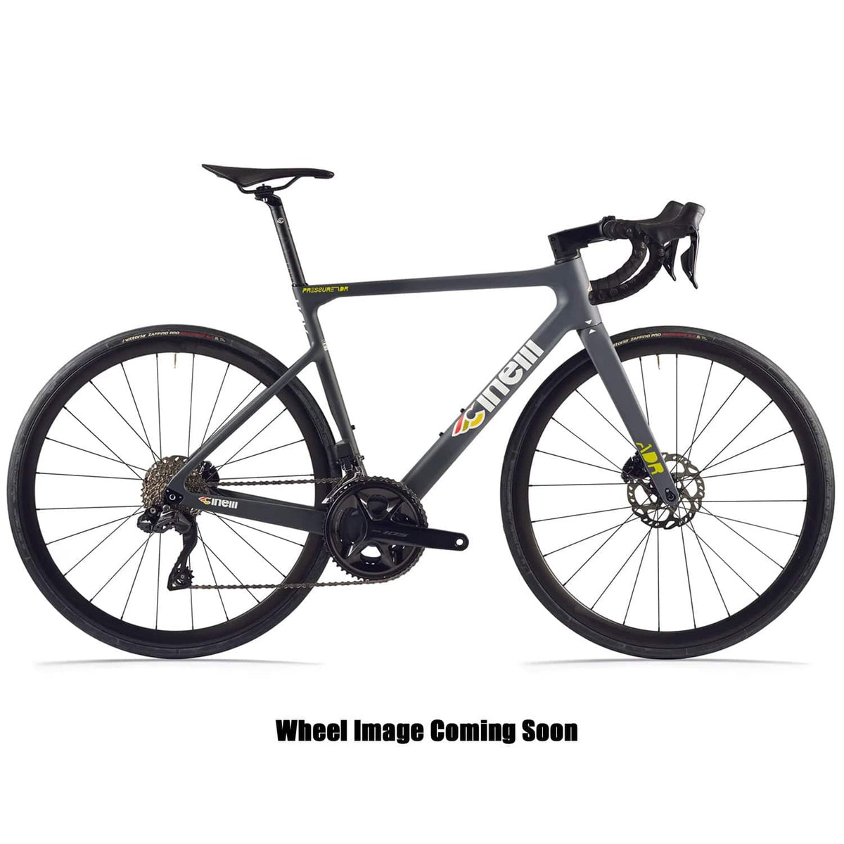 Cinelli Pressure ADR 105 Di2 endurance road bike with Shimano 105 Di2 hydraulic disc brakes, sleek frame and aerodynamic design.