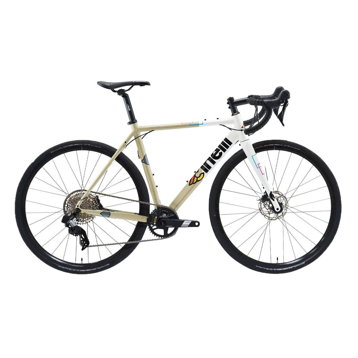 Cinelli Zydeco Apex XPLR gravel bike with SRAM 1x12 drivetrain and carbon fork, shown in a side view on a trail.