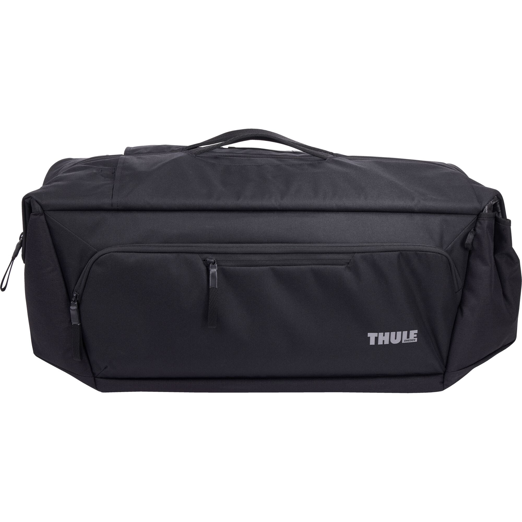 Thule RoundTrip Bike Duffel 70L cycling gear travel bag with organized compartments and durable design for cycling accessories.