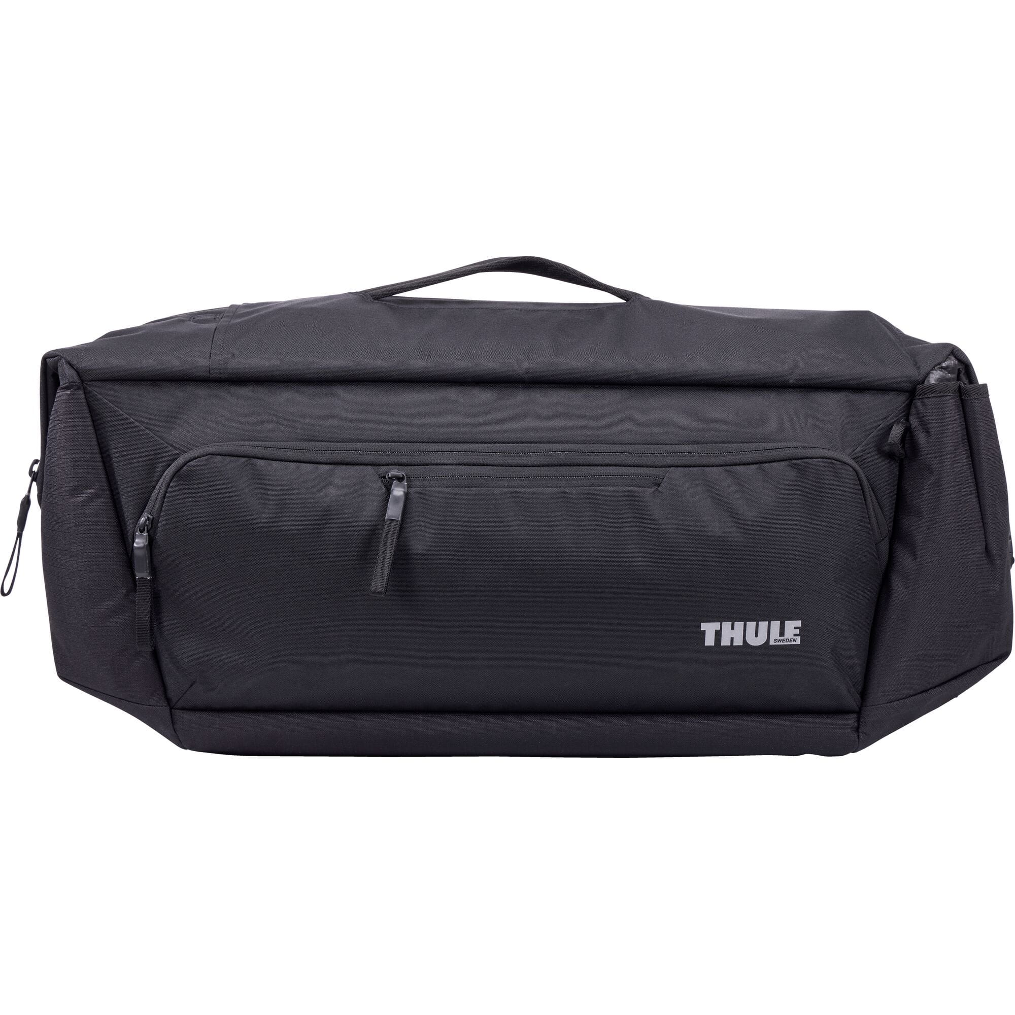 Thule RoundTrip Bike Duffel 70L cycling gear travel bag with organized compartments and durable design for cycling accessories.