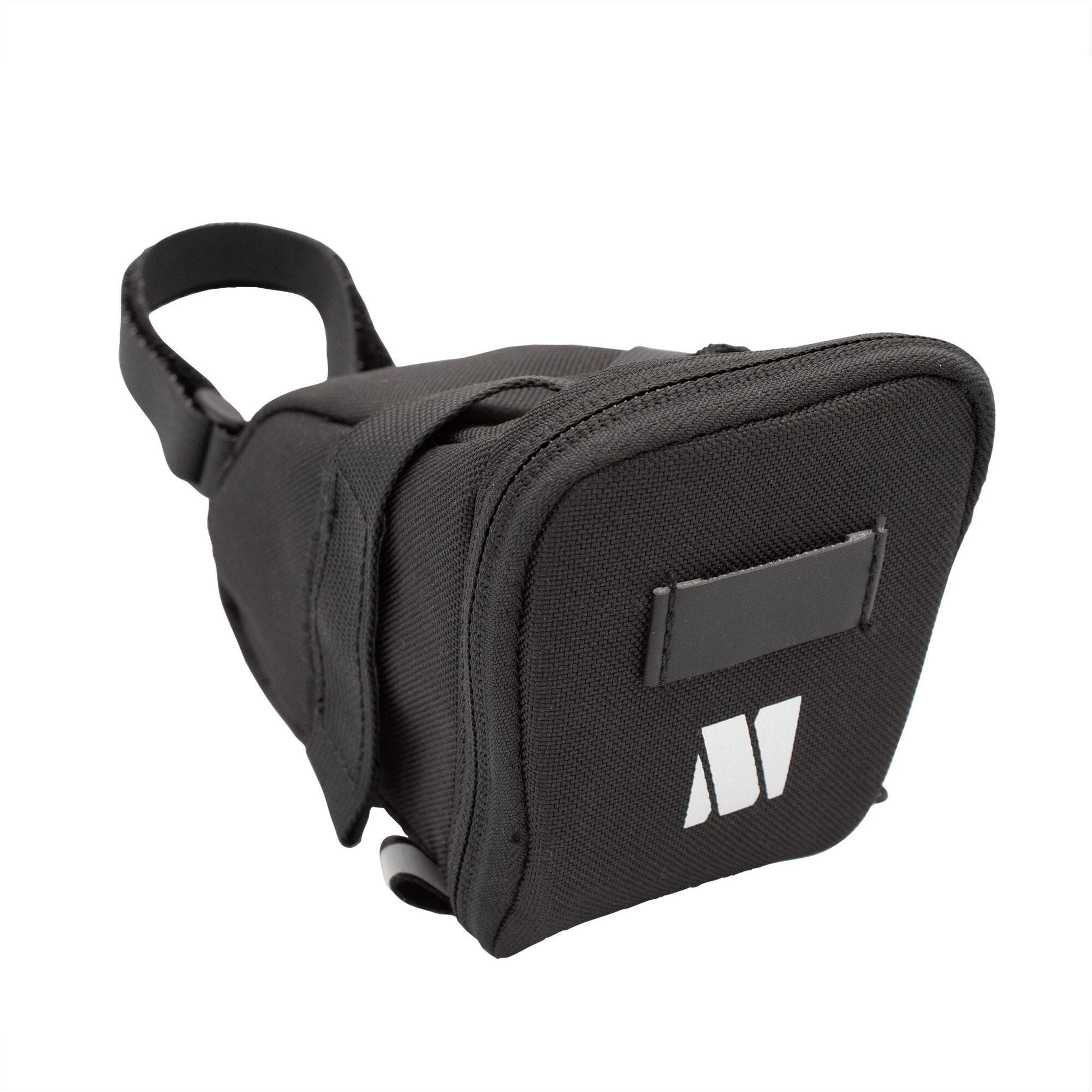 M Part Small 0.5L Black Saddle Bag with Reflective Accents & Light Loop | Swinnerton Cycles