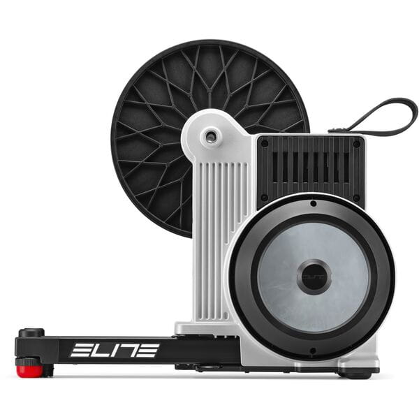Elite Justo 2 direct drive FE-C magnetic trainer with OTS Power and Wi-Fi connectivity, shown with bike mounted on the trainer.