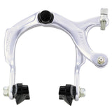Dia-Compe front side pull brake caliper with left-hand cable for bicycles, close-up of the bicycle brake component.