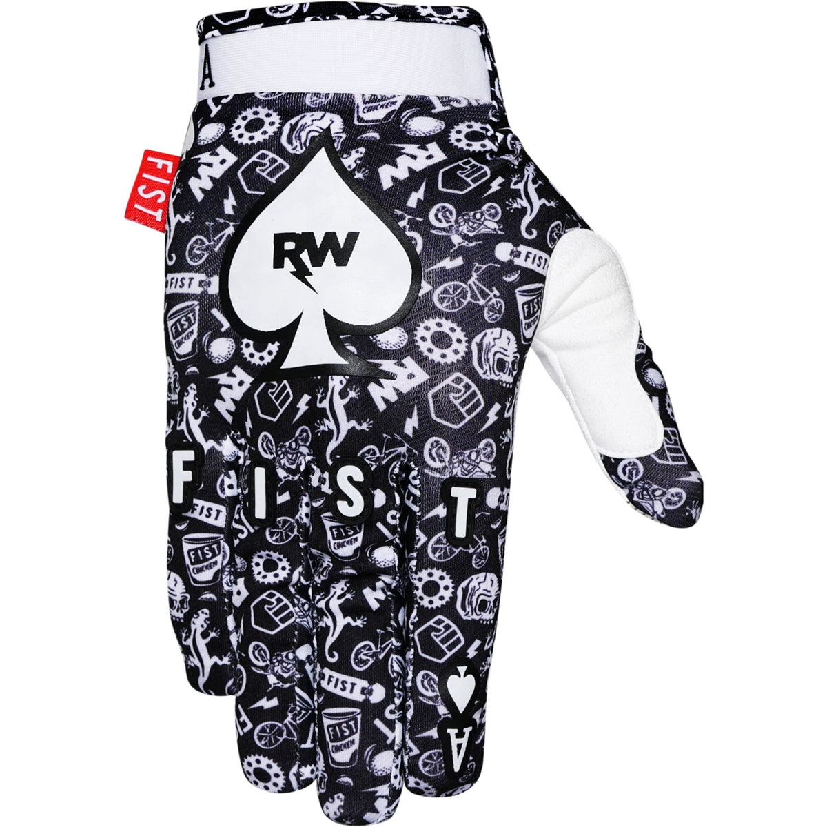 Fist Handwear Chapter 28 youth BMX, MTB, and scooter riding gloves showing padded palm and adjustable strap.