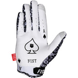 Fist Handwear Chapter 28 youth gloves for BMX, MTB, and scooter riding, showing padded black gloves with branding details.