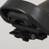 Urban Iki Junior Seat AVS+ child bike seat in Bincho Black, foldable, weather-resistant, secure bike accessories for kids.