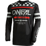 Youth MTB jersey by Oneal with elbow protection, breathable fabric, and vibrant squadron V.22 design for active mountain biking.