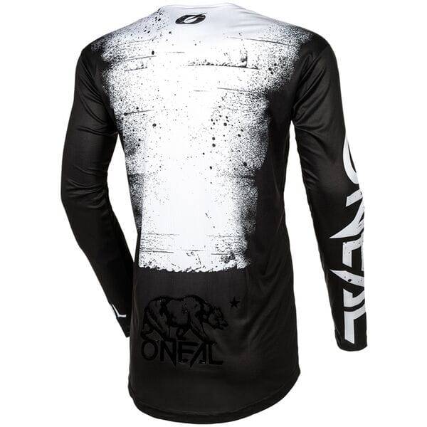 Oneal Mayhem SCARZ V.24 MTB jersey, slim fit, fast-drying performance shirt with vibrant design for mountain biking.