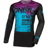 Oneal Mayhem Scarz V.24 MTB jersey in slim fit, fast-drying performance shirt with bold graphic design and moisture-wicking fabric.