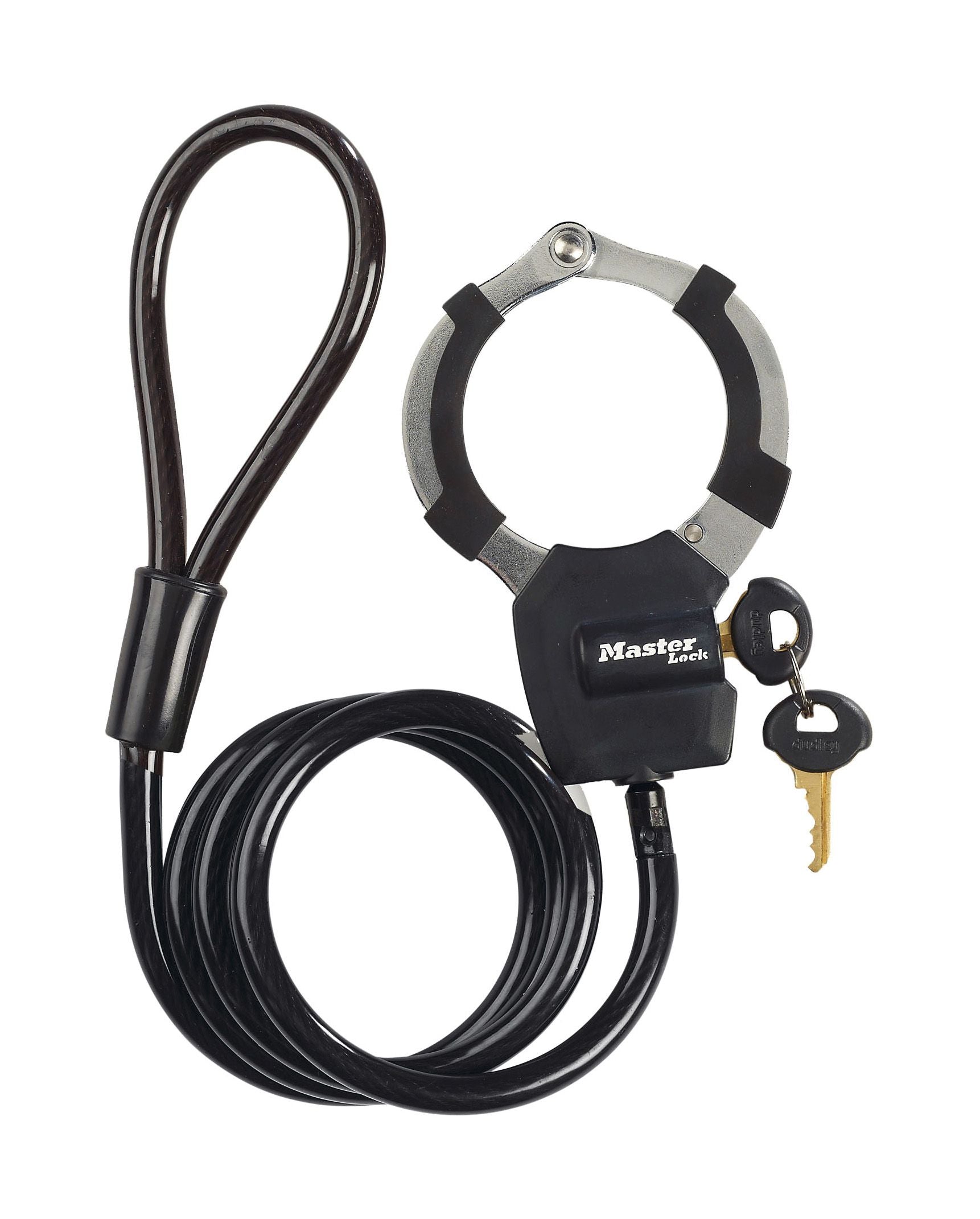 Master Lock Cable Locks - Street Cuff + Cable 8mm x 1m Key Lock [8275] 4 pcs Black