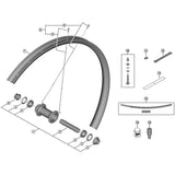 Shimano Spares WH-M8200-TL-F15-B-29 spoke and nipple replacement component for mountain bike wheels, 298mm length.