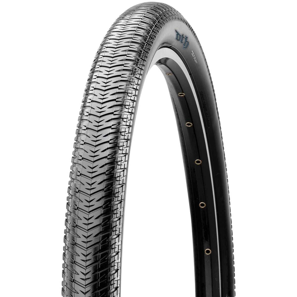 Maxxis DTH 26x2.30 MTB tire with tanwall, dual compound, 60 TPI, wire bead, and EXO protection for mountain biking.