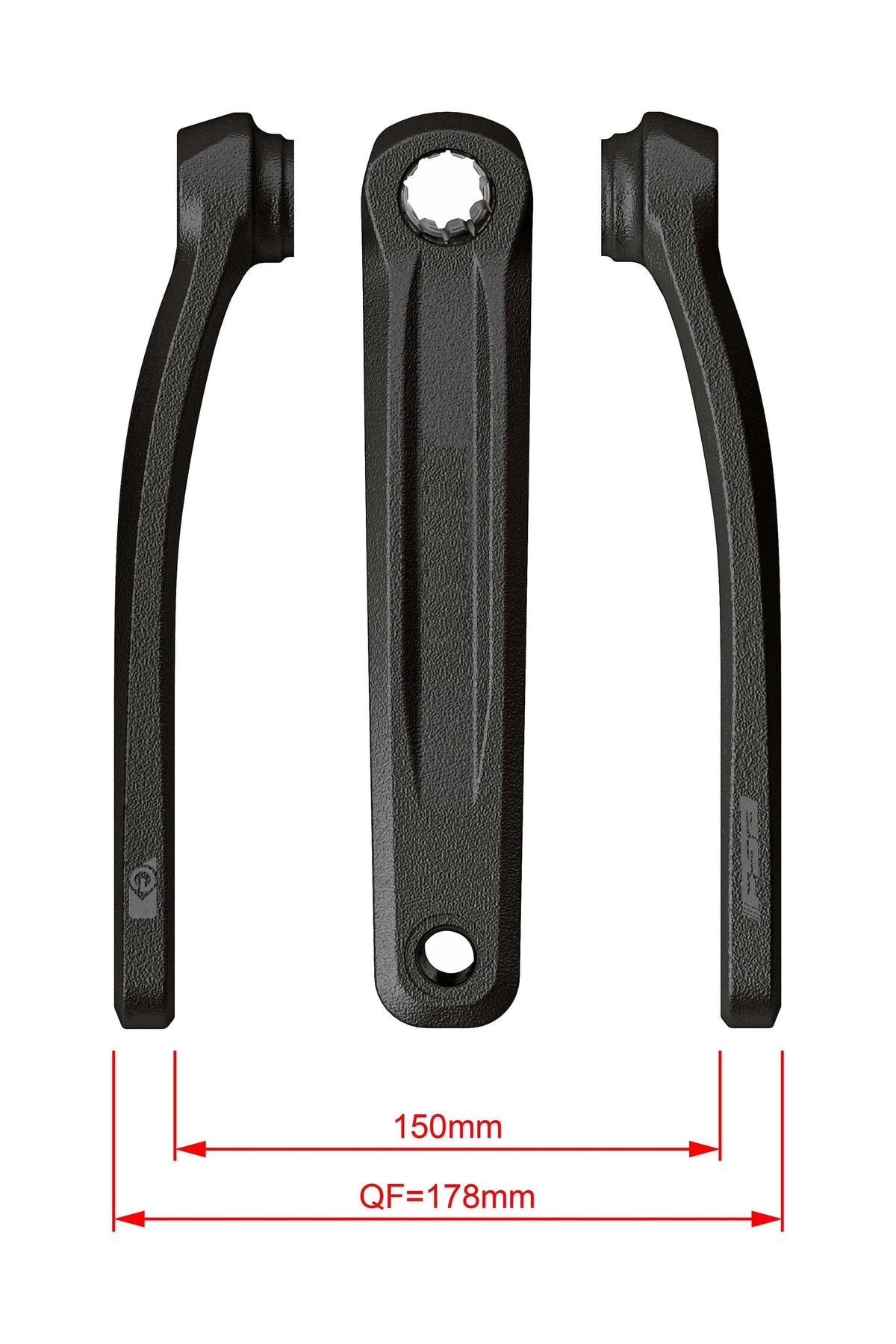 FSA Ebike Chainset CK-320 ISIS Drive black crankset with 27.5mm spindle for e-bikes, showing the crank arms and chainring.