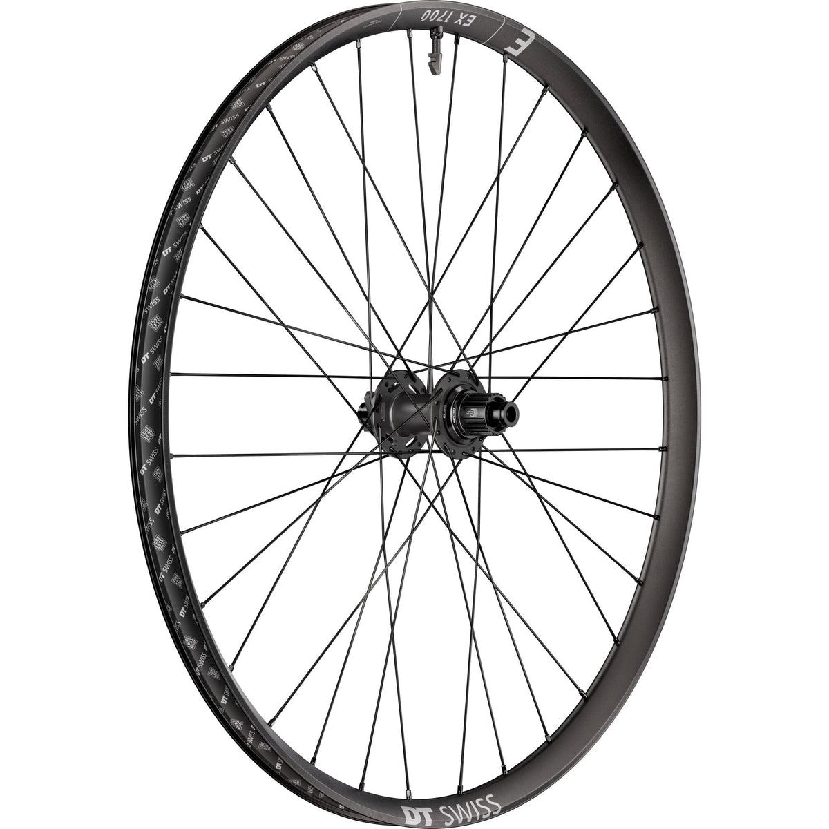 DT Swiss EX 1700 29-inch rear wheel with 30mm rim, BOOST 12x148mm axle, Micro Spline hub, mountain biking components