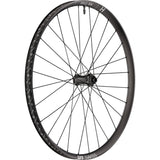 Front 29-inch DT Swiss HX 1700 wheel with 30mm rim and 15x110mm BOOST axle for mountain biking components.