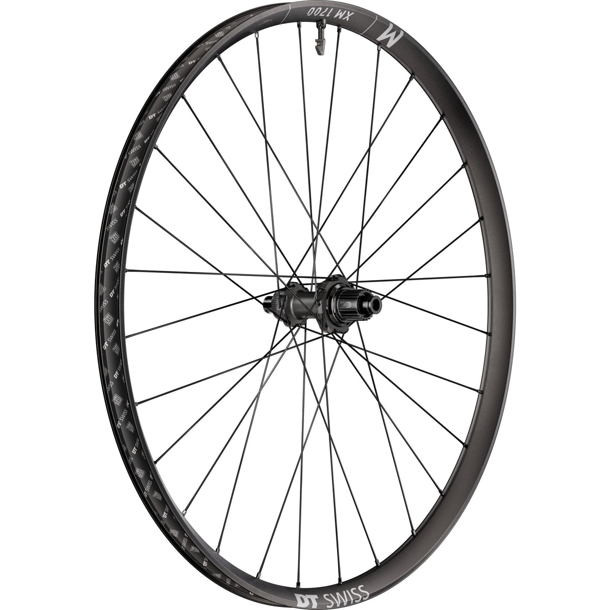 DT Swiss XM 1700 29-inch rear wheel with 30mm rim, BOOST axle, MICRO SPLINE hub, suitable for mountain biking components