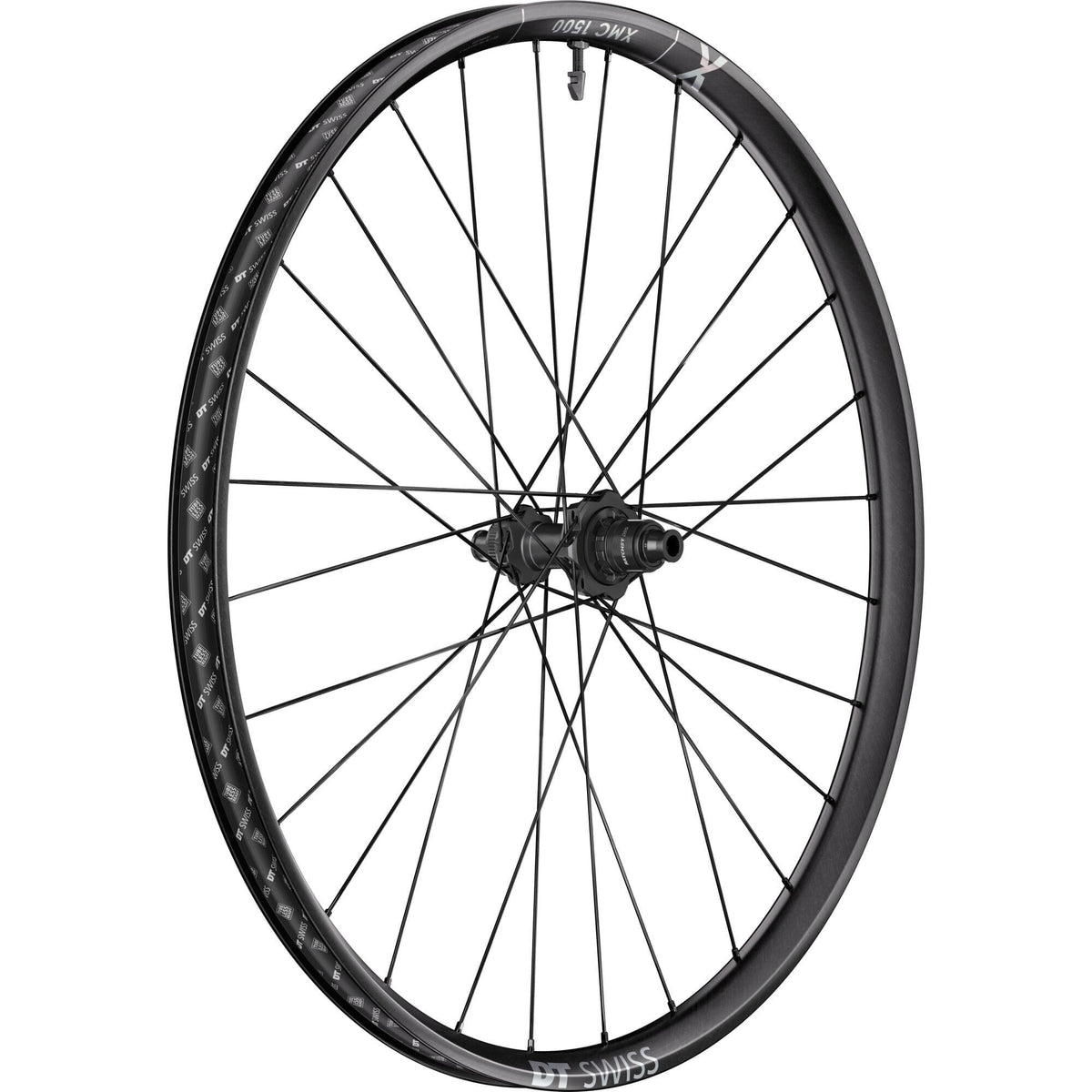 DT Swiss XMC 1500 Carbon MTB rear wheel with 30mm rim, BOOST axle, MICRO SPLINE XD hub, designed for mountain biking.