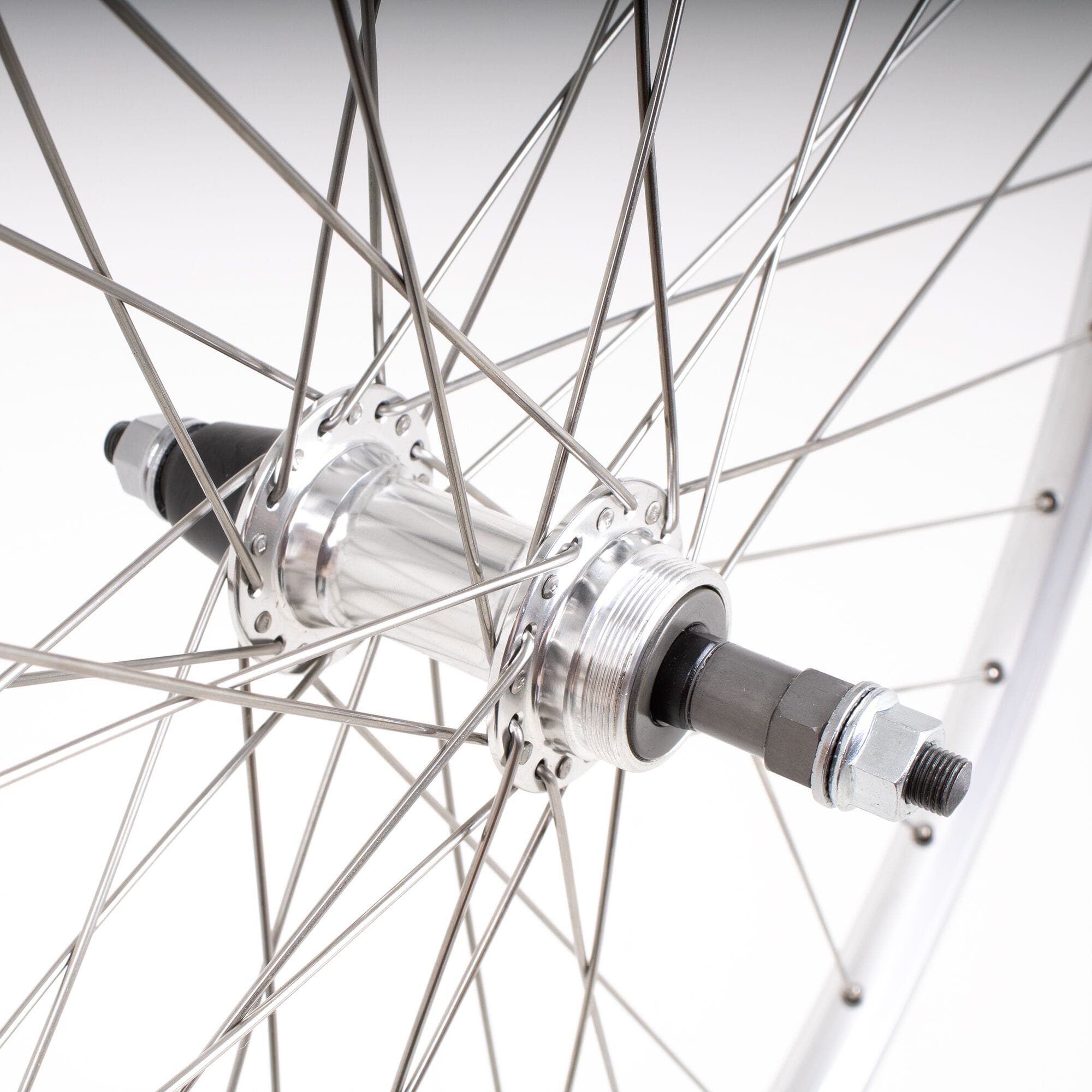 M Part Wheels Hybrid Rear Solid Axle Screw On Wheel silver 700c