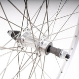 M Part Wheels Hybrid Rear Solid Axle Screw On Wheel silver 700c