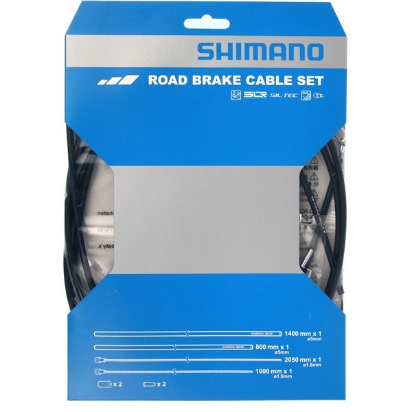 Shimano Road Brake Cable Set With Sil-Tec Coated Inner Wire Black Cables