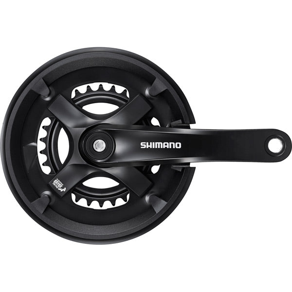 Shimano Fc-Ty501 Chainset 46 / 30 Double 7 / 8-Speed 170 Mm With Chainguard Black Cranks