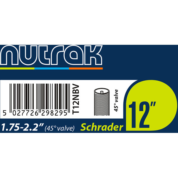 Nutrak 2.125 Inch Schrader Inner Tube With 45 Degree Bent Valve 12 X 1.75