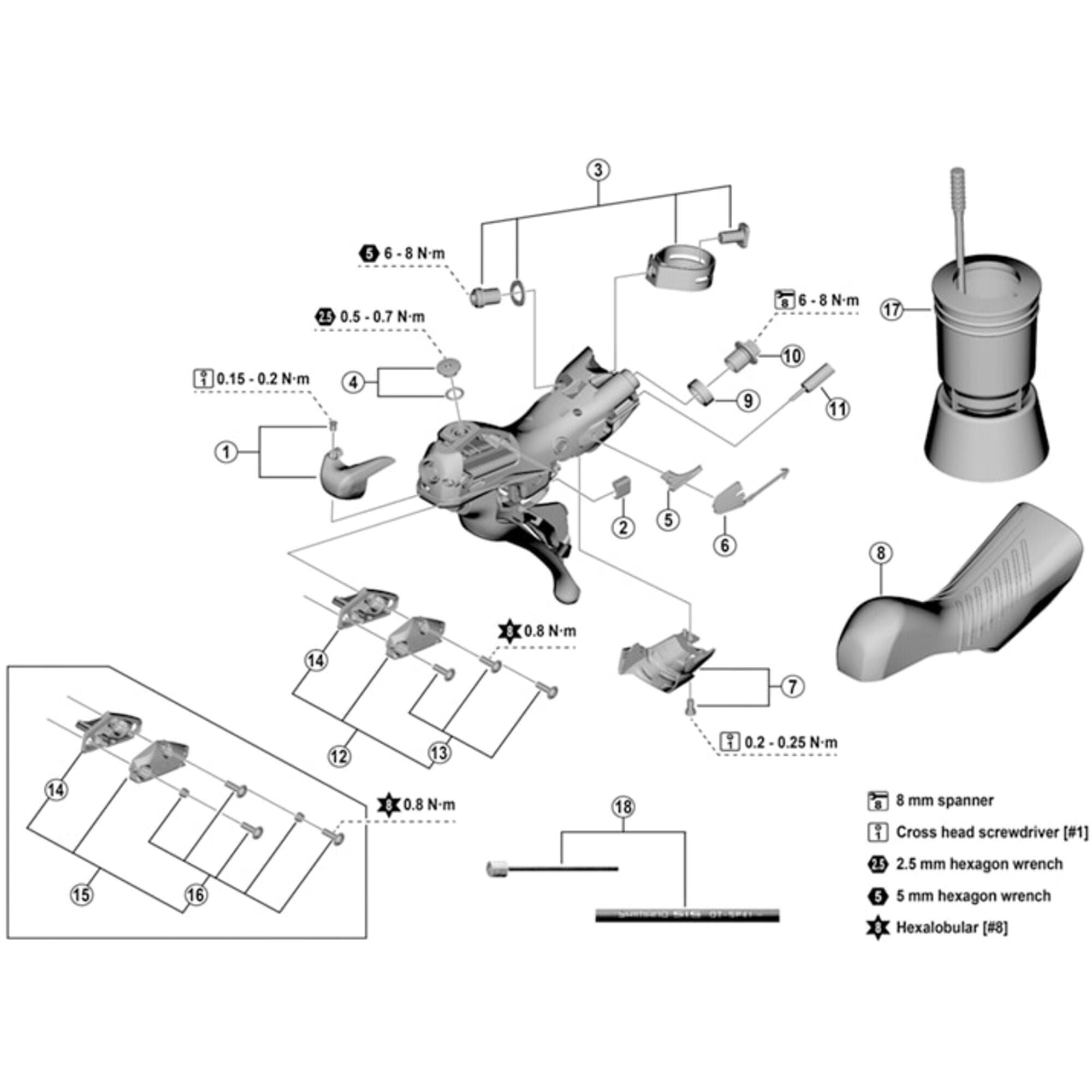 Shimano ST-RX610 right hand name plate and fixing screw replacement component for bike shifters.