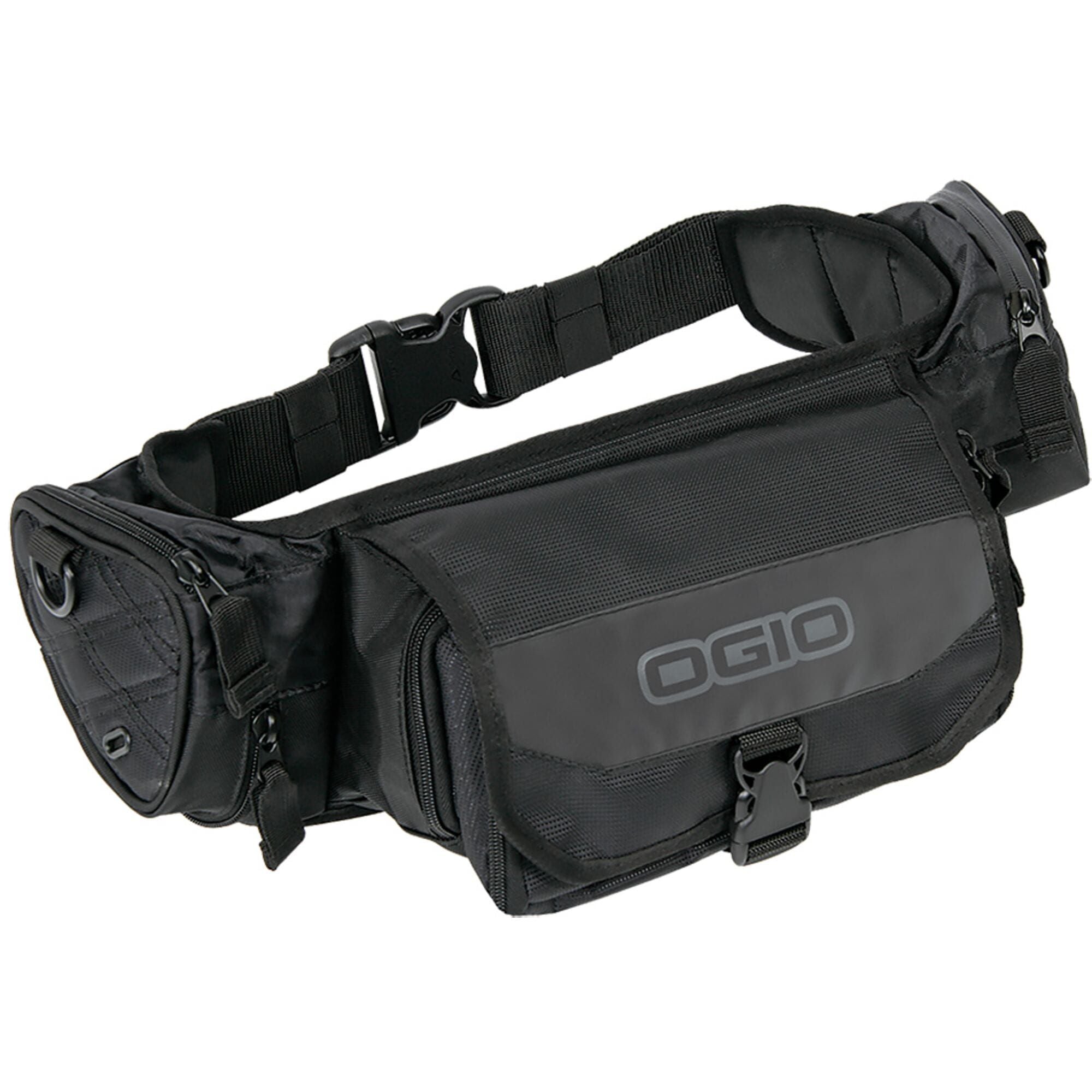 OGIO MX450 tool pack Stealth backpack with organizer pouches and padded waist belt for carrying tools and accessories.